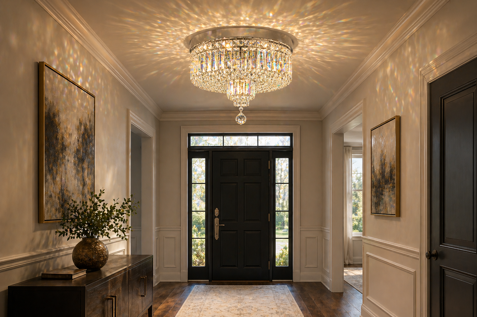 Flush Round Shower Chandelier