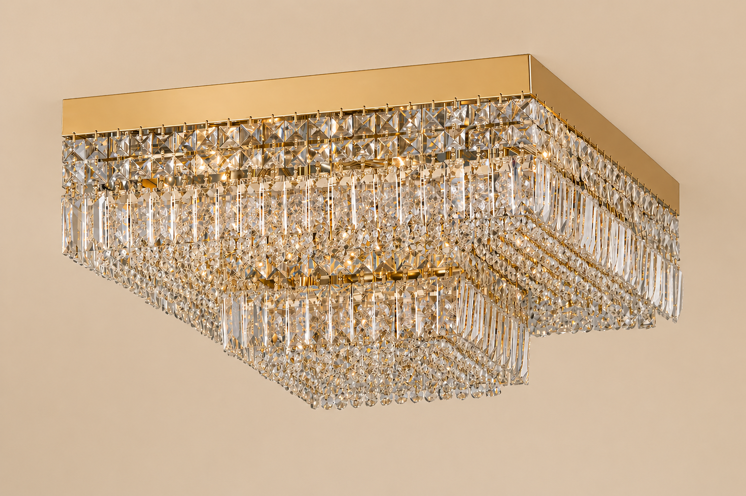 Flush Square Shower Chandelier
