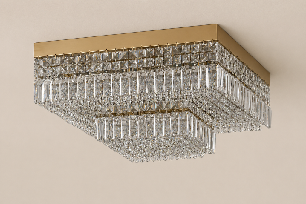 Flush Square Shower Chandelier
