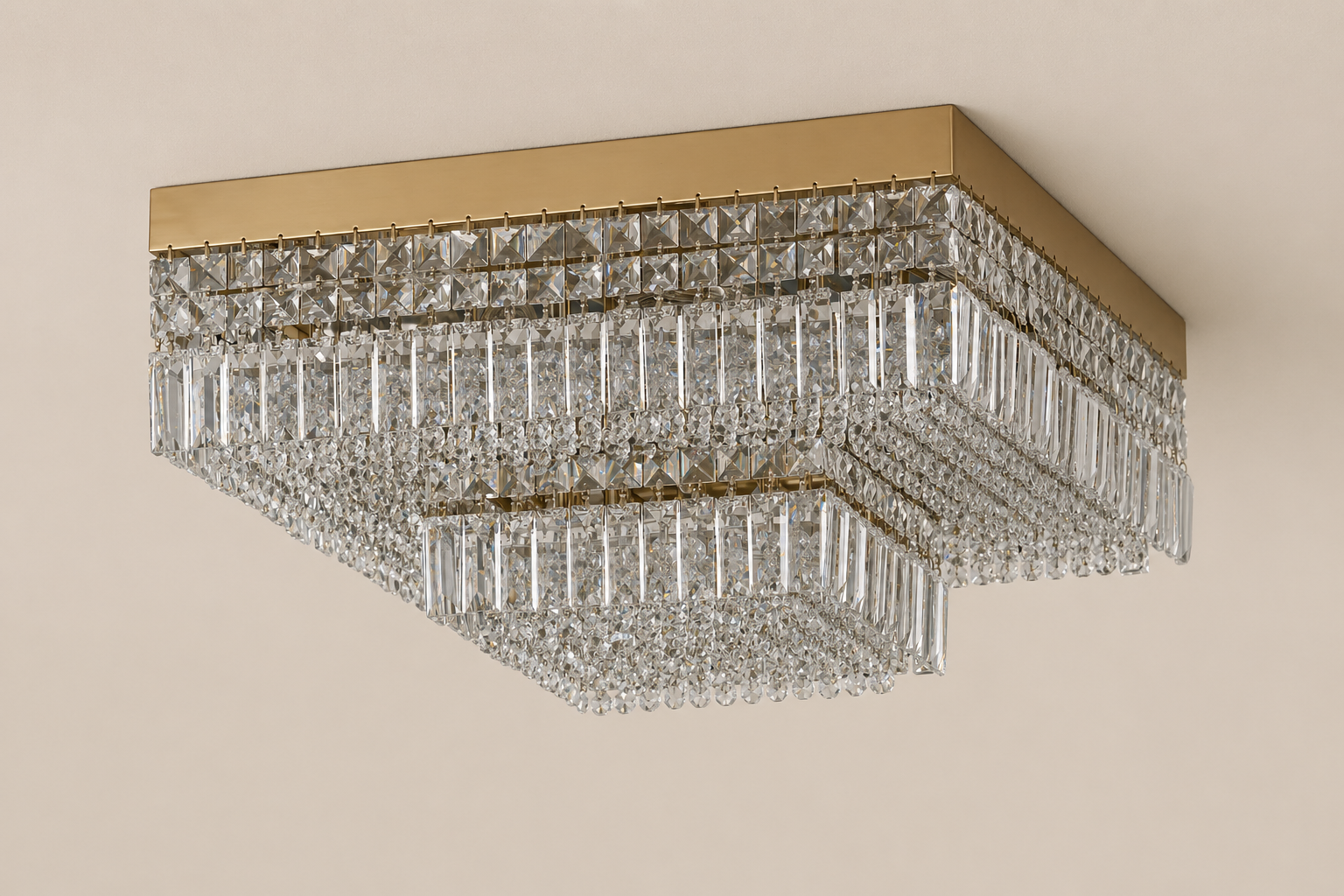 Flush Square Shower Chandelier