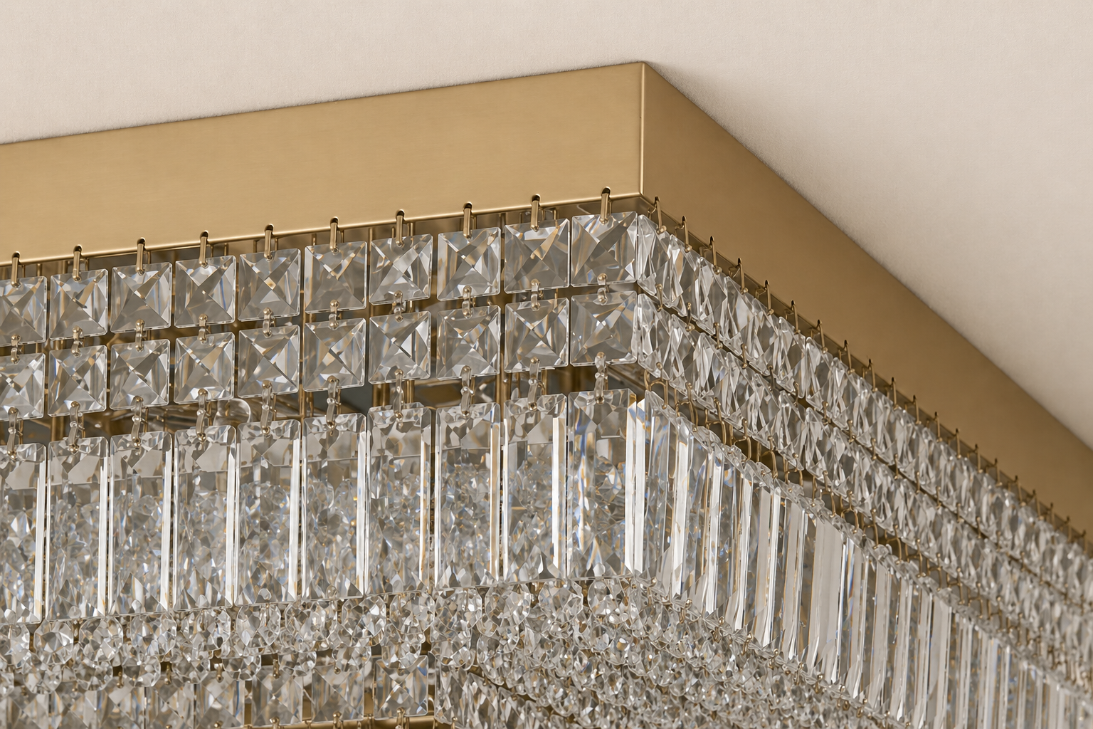 Flush Square Shower Chandelier