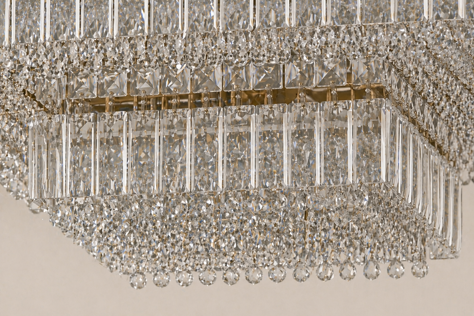 Flush Square Shower Chandelier