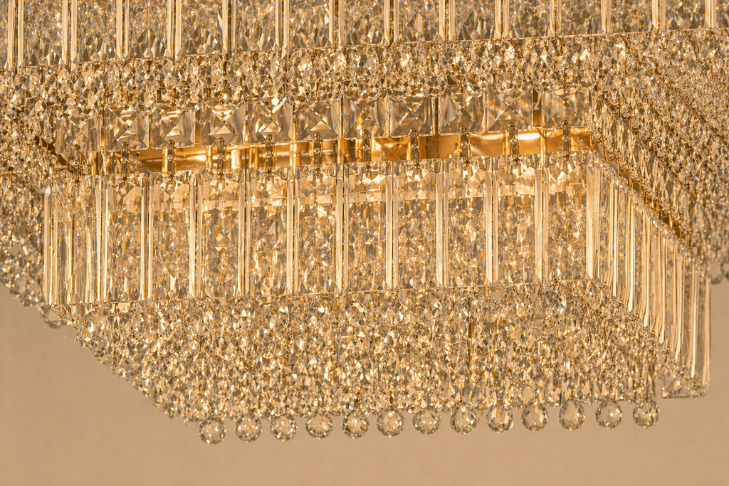 Flush Square Shower Chandelier