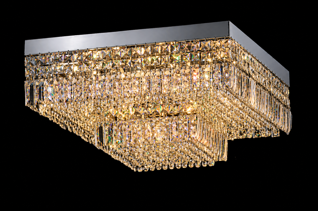 Flush Square Shower Chandelier