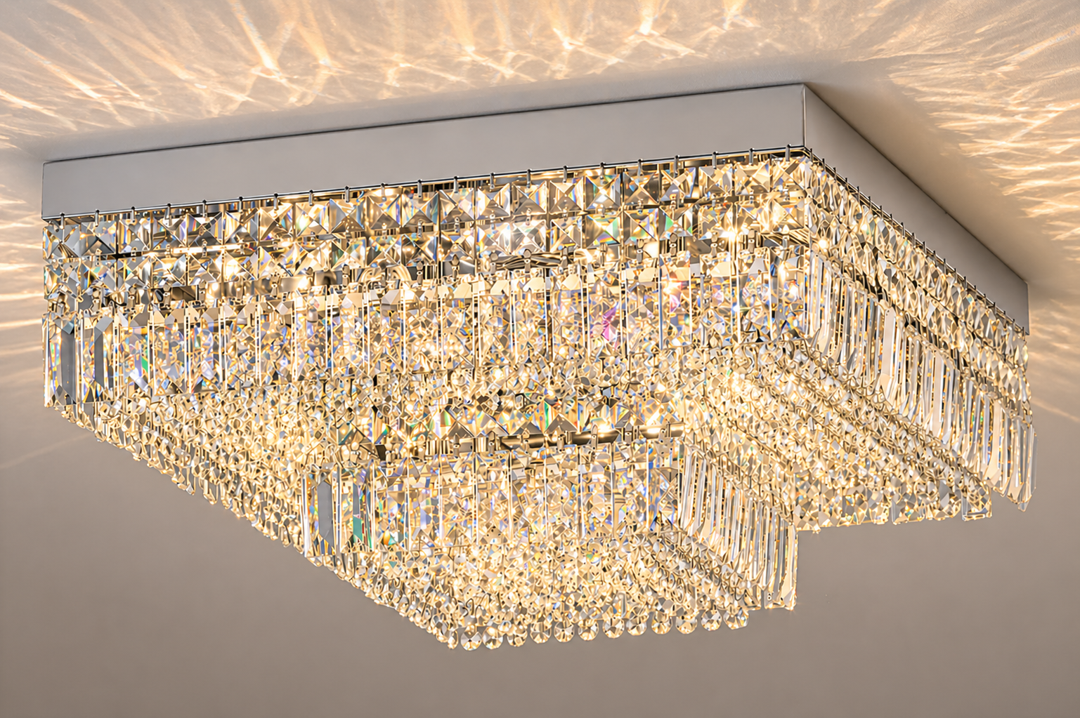 Flush Square Shower Chandelier