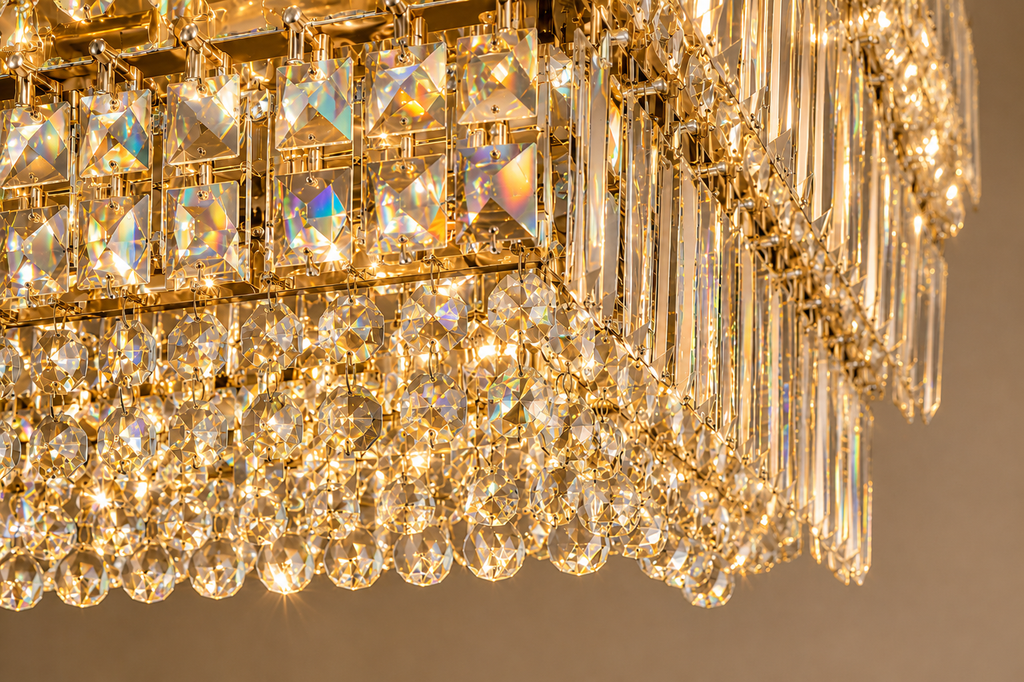 Flush Square Shower Chandelier