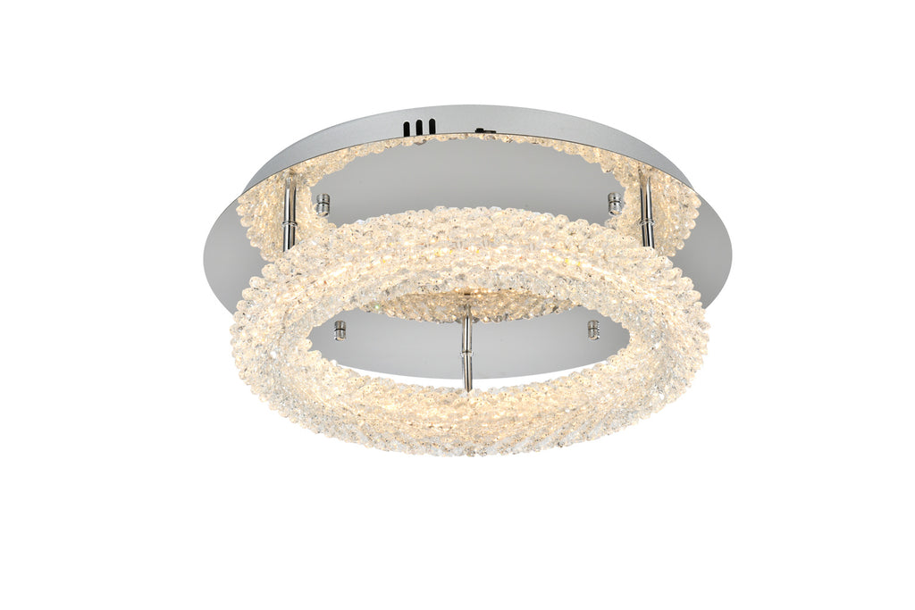 Crystal Jewel Color Selectable Flushmount 18"