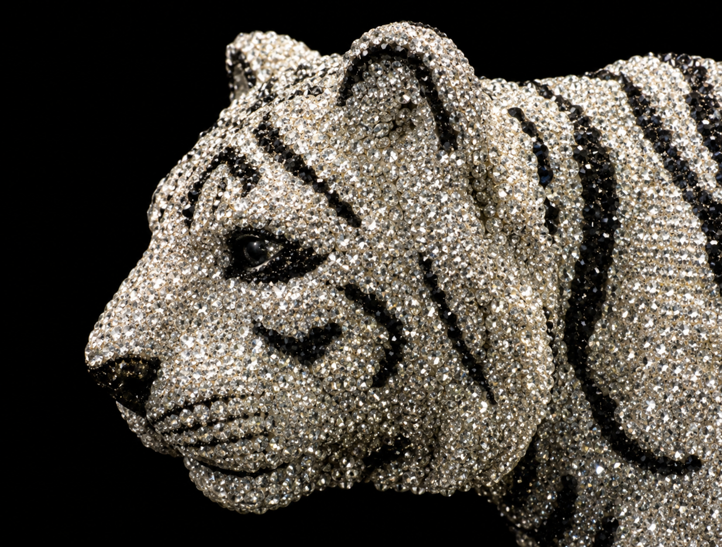 White Tiger Crystal Sculpture