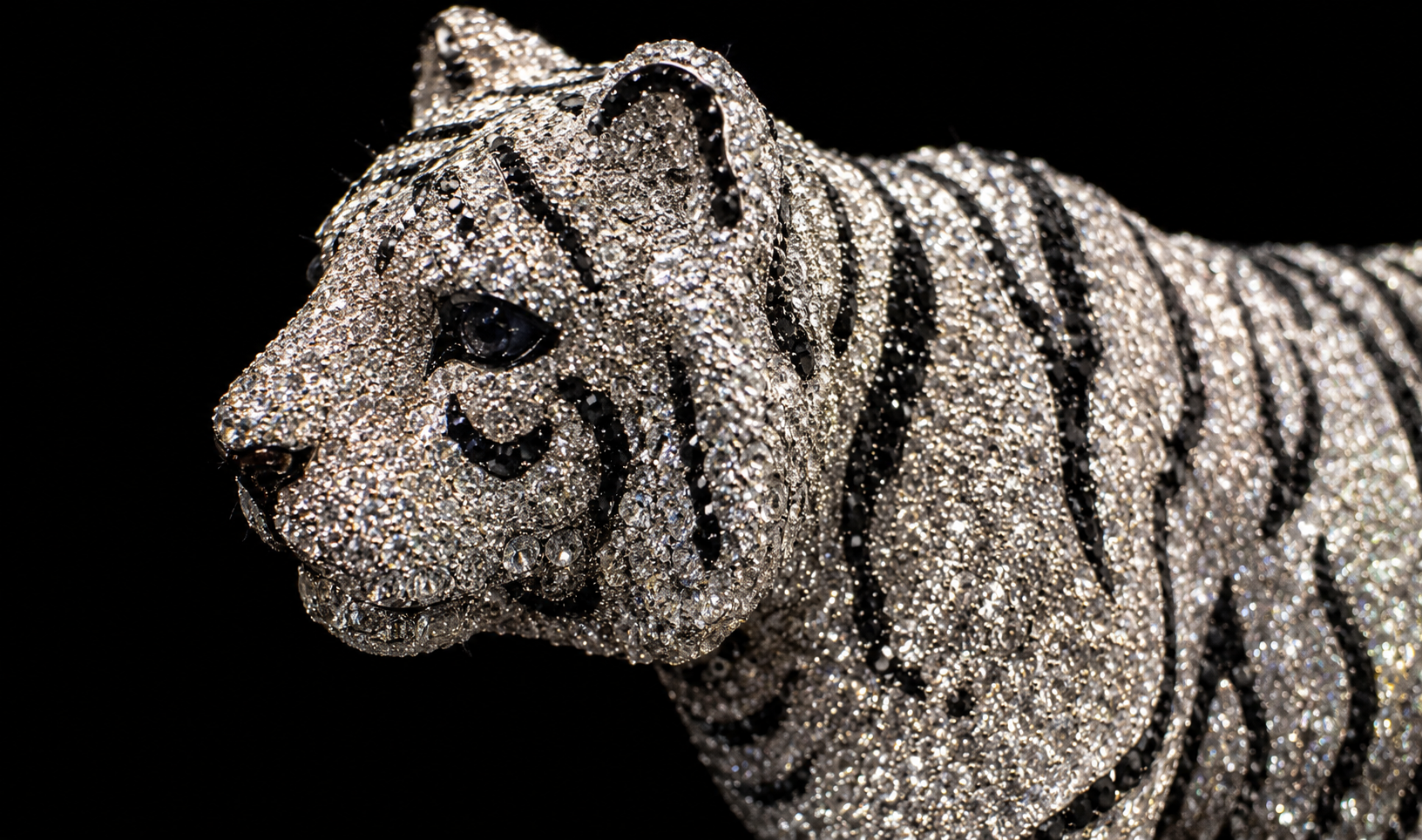 White Tiger Crystal Sculpture