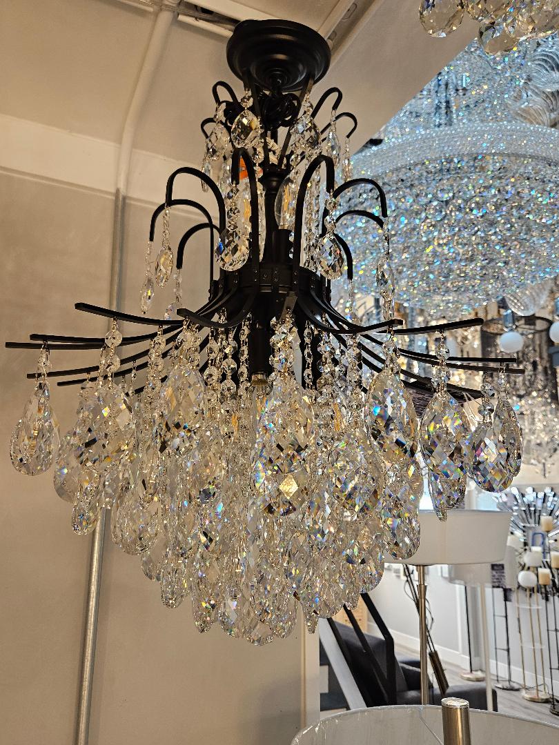 Diamond Rain Black 11-Light Chandelier