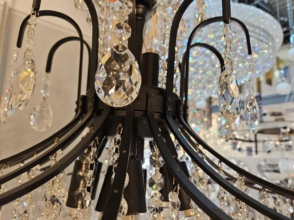 Diamond Rain Black 11-Light Chandelier