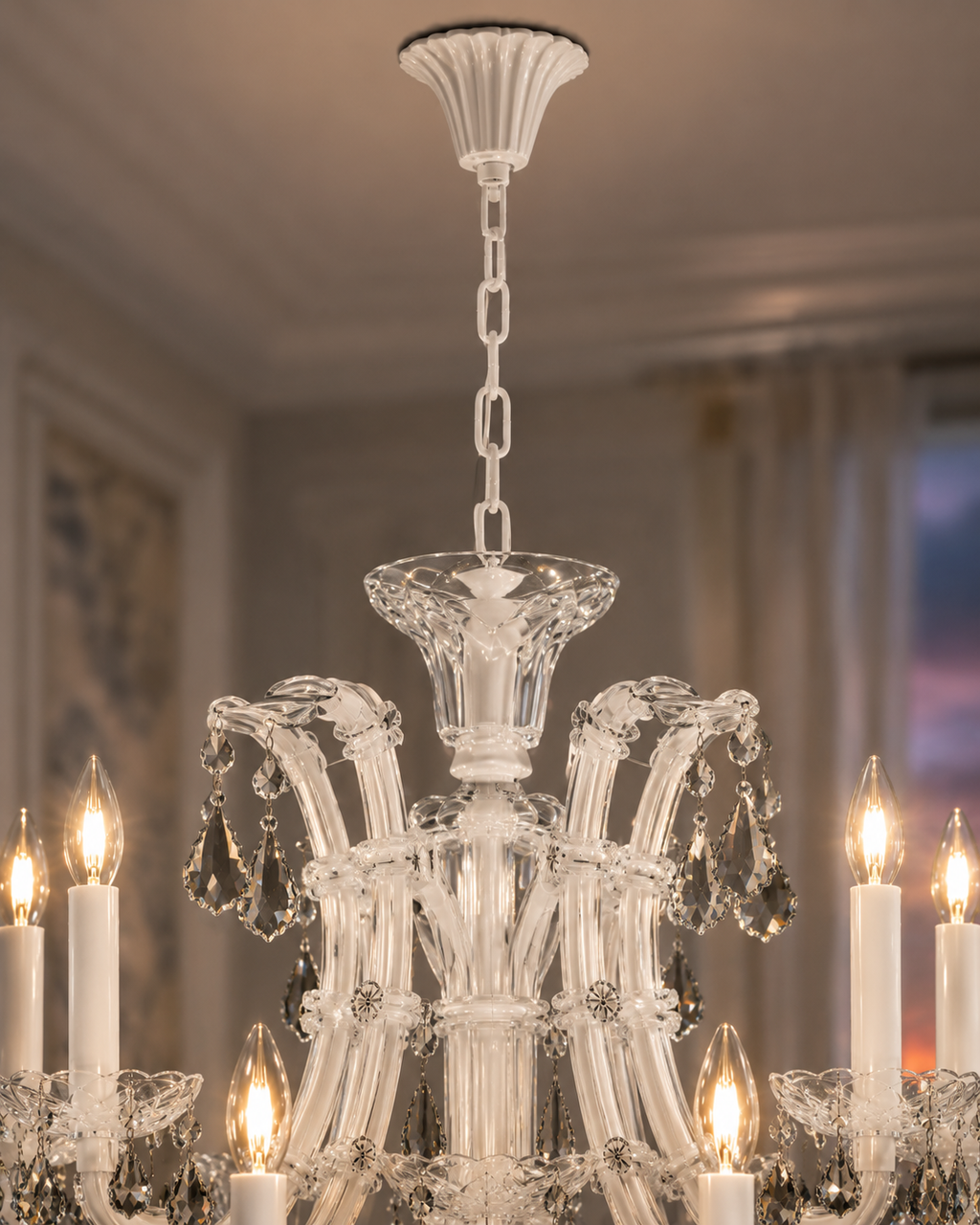 Maria Teresa with Silver Satin Crystals in Arctic White